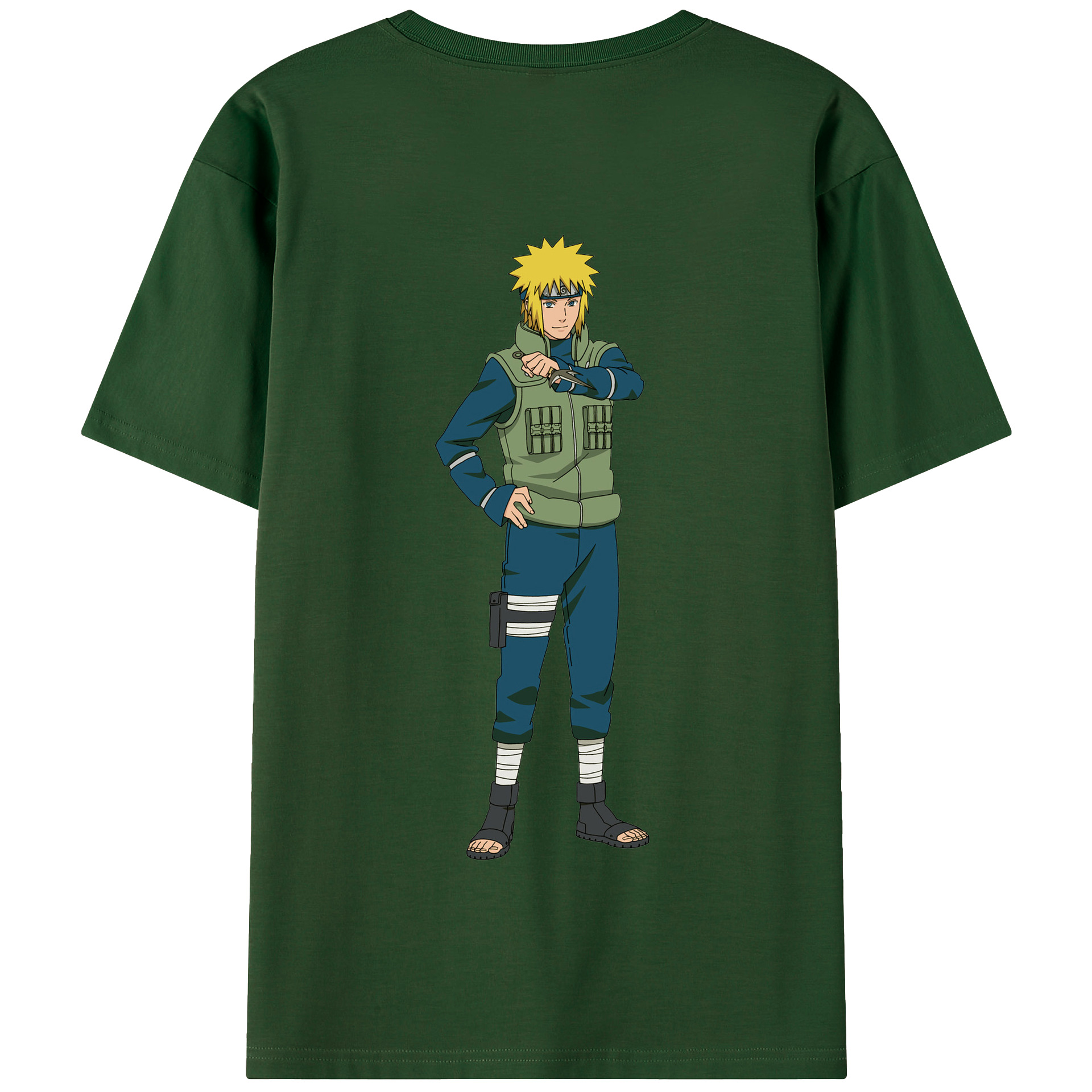 （画像用） NARUTO -ナルト- 波風 ミナト Namikaze Minato 綿100％半袖Tシャツ（背面プリント）
